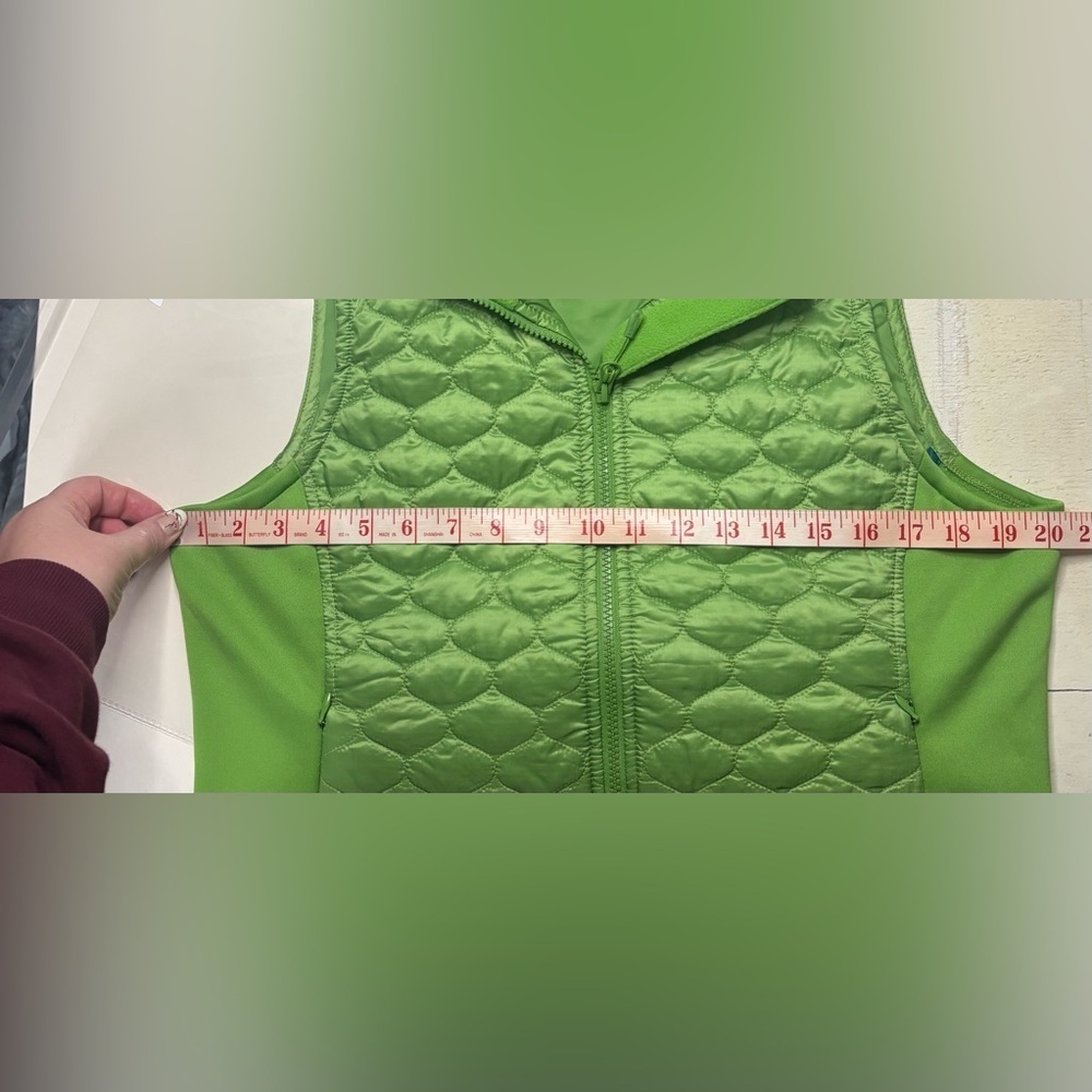 L. L. Bean Full Zip Quilted Puffer Vest Women’s Size Medium Green Gorpcore - Picture 3 of 6